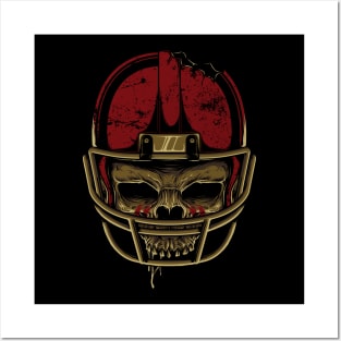 American Football Skull Posters and Art